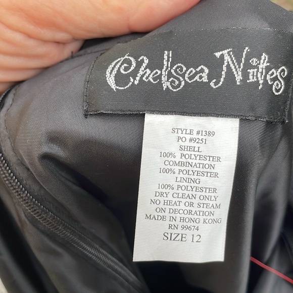 vintage Chelsea, Knights, Elegant Black slip, dress Evening Gown - Picture 7 of 10